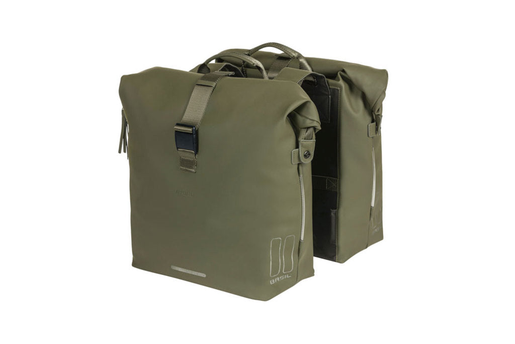 Dubbele-Fietstas-Basil-Soho-Nordlicht-Moss-Green-41-Liter Dubbele-Fietstas-Basil-Soho-Nordlicht-Moss-Green-41-Liter